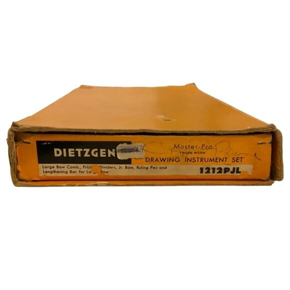 Vintage Dietzgen 1212 PJL Drafting Set Compass Leads & Accessories Black Case - Picture 8 of 8